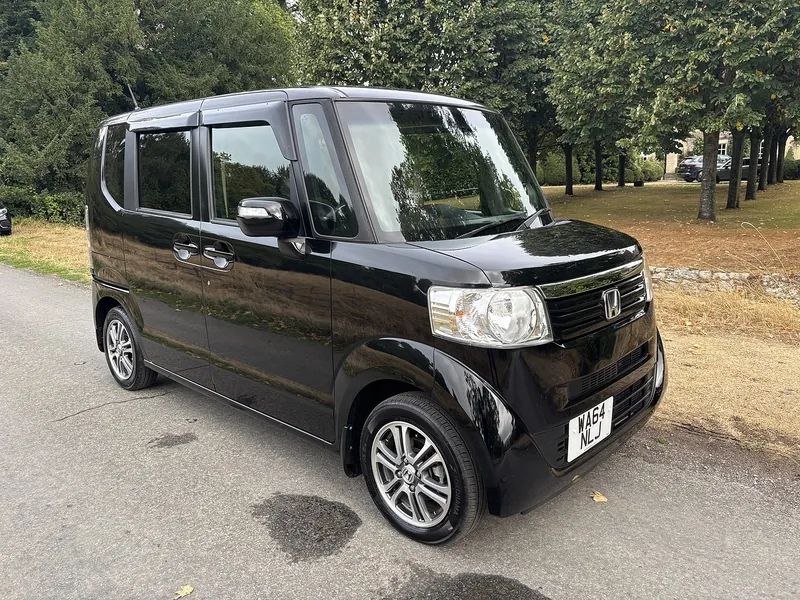 Black 2014 Honda N-Box G Turbo Package, front three-quarter view