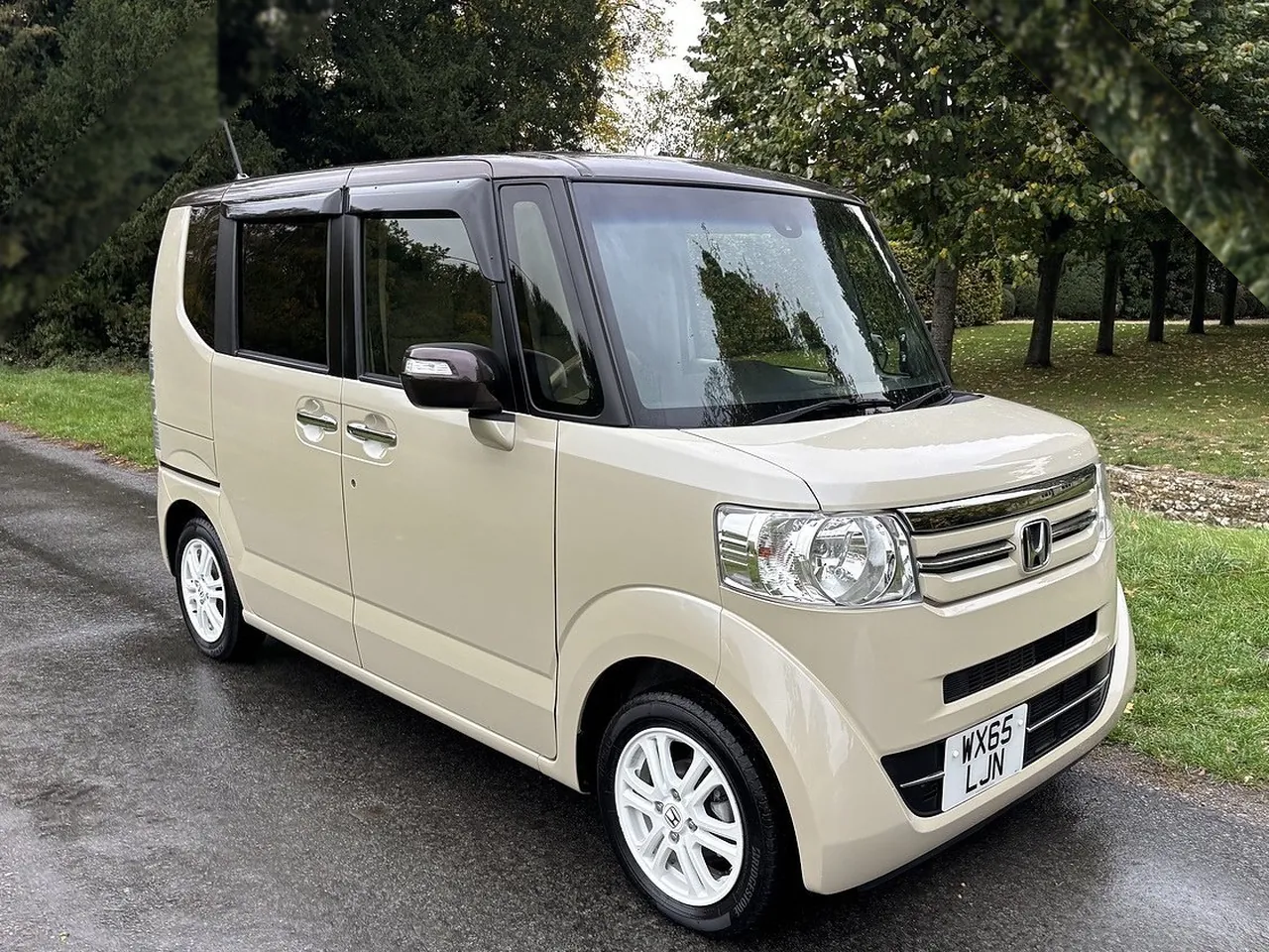 2016 Honda N-Box G L Package, beige, front three-quarter view