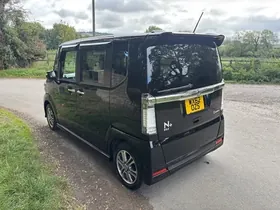 2012 Honda N-Box+ Custom G L Package, black, rear three-quarter view, other side