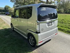 2013 Honda N-Box+ G SS Package Wheelchair Accessible, silver, rear three-quarter view, other side